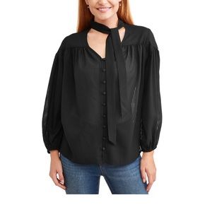 Tie-neck blouse